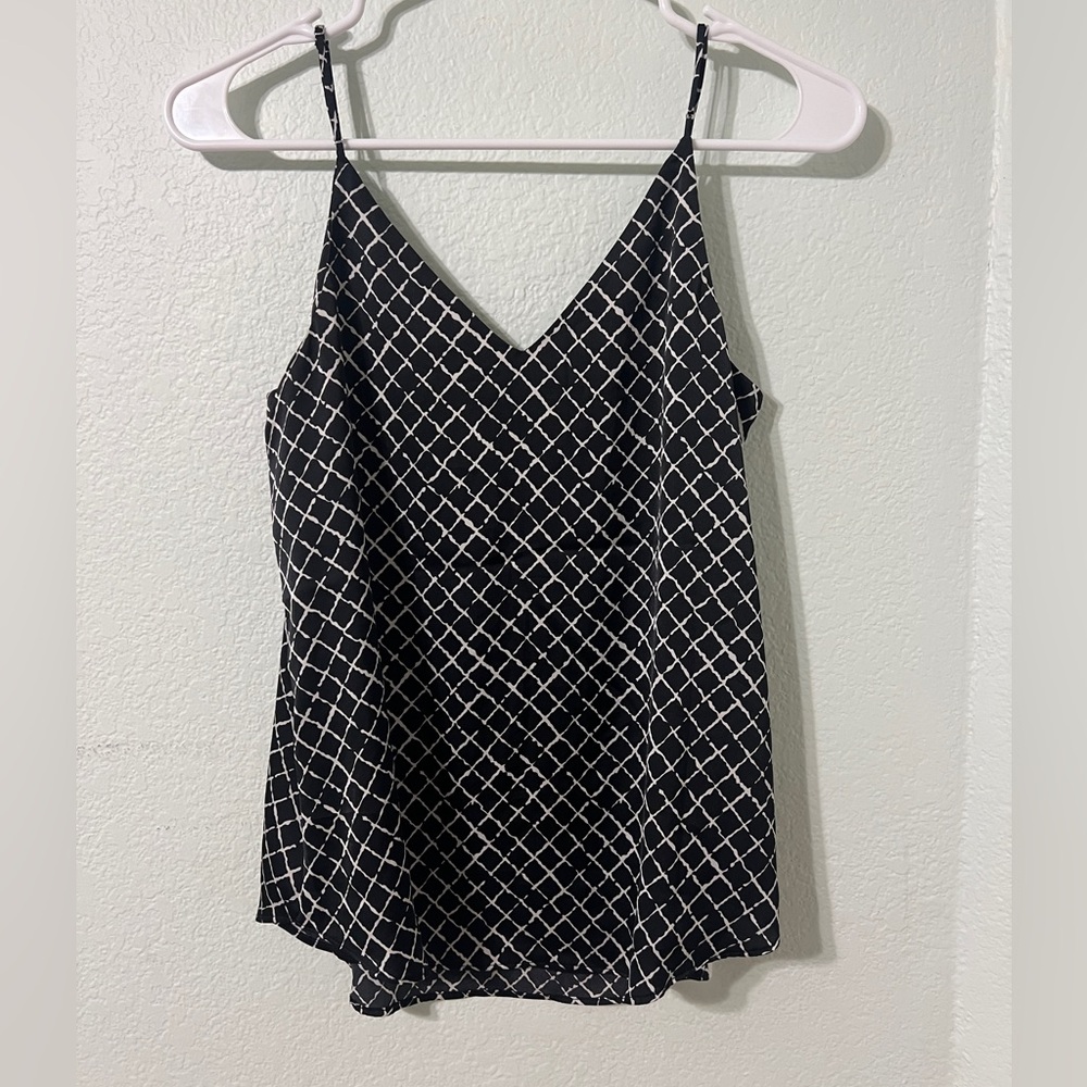 Express Black and White Patterned camisole blouse